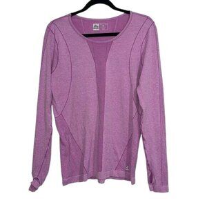 Reebok Purple Long-Sleeve Athletic Top Size Dri-Fit Thumbholes Stretchy Lightwei